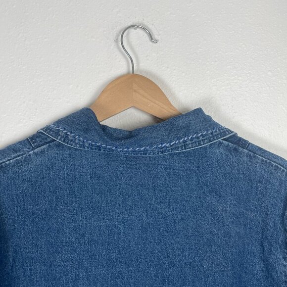 Vintage Studio West Blue Beaded Zip Jean Jacket Sz: M - Picture 9 of 11